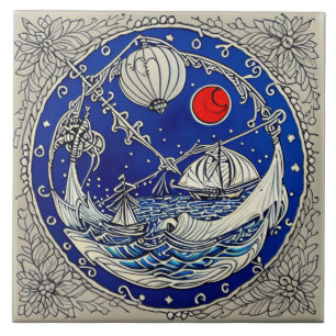 Vida Marinha Náutica arte cerâmica tradicional nº
