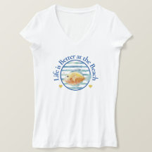 Vida melhor na praia, peixes tropicais, T-shirt