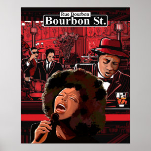 Vida na Poster Bourbon Street 16x20, Música Pensa