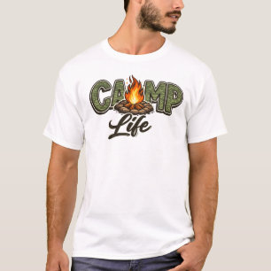 Vida no Acampamento Sente-se Certo - Camiseta Masc