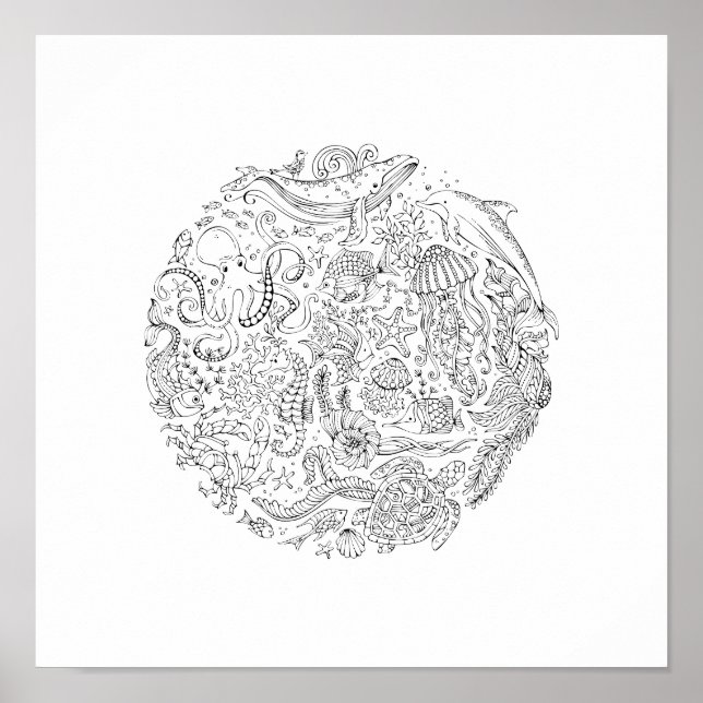 Vida Oceânica | Poster decorativa (Frente)