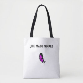 Vida personalizada feita simples tag Tote bag