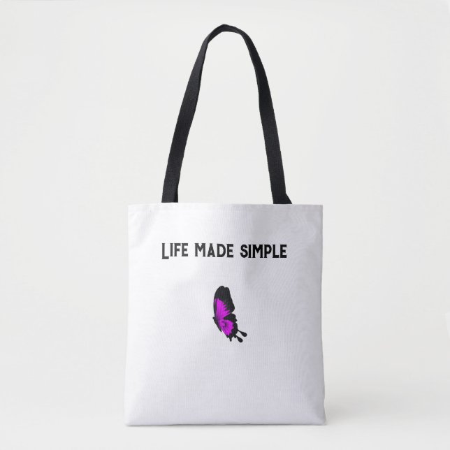 Vida personalizada feita simples tag Tote bag (Frente)