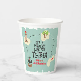 Vida pirata para três aniversário de 3 anos