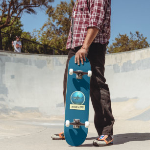 Vida Selvagem! Grande Tubarão Branco Skate Oceano