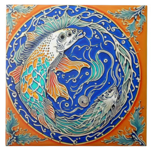 Vida submarina tradicional arte cerâmica n.o 3