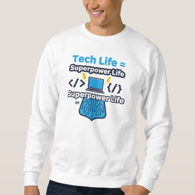 Vida Tech = Vida Superpoderosa – Camiseta Divertid (Frente)