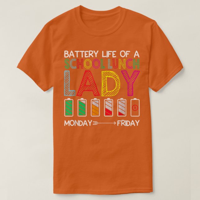 Vida Útil De Uma Camiseta De Almoço Da Escola (Frente do Design)