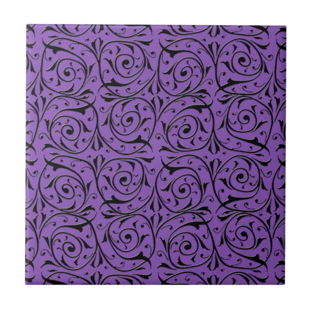 Videiras Giratórias Abstratas Roxo e Preto (Frente)