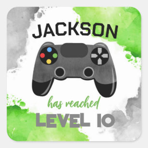 Vídeo Game Party On Level Up Favor Etiquetas