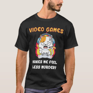 Video games me faz sentir menos Camiseta de gato a
