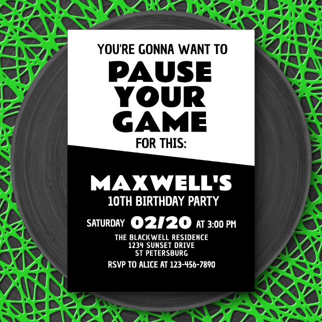 Vídeo Jogo Engraçado Convite de Aniversário (Criador carregado)