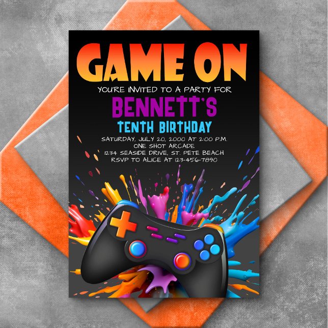 Vídeo Jogo No Convite De Aniversário (Criador carregado)