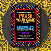 Vídeo Pausar o Convite de Aniversário do Jogo