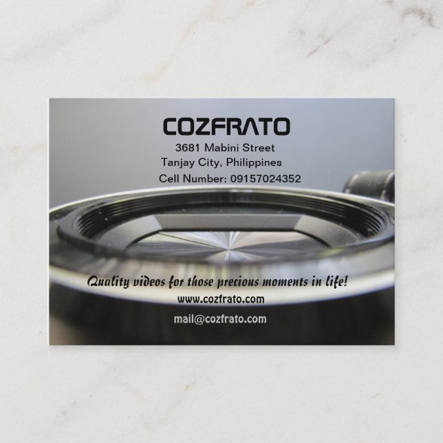 Videografia - cartão de visita video (Frente)