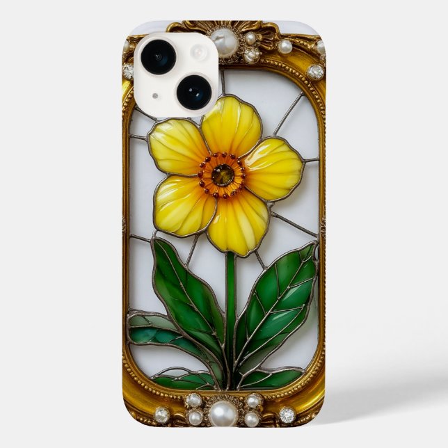 Vidro Artístico Colorido com Flor Vibrante (Verso)