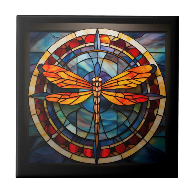 vidro colado com libélula (Frente)