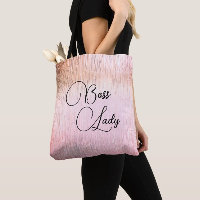 Vidro cor-de-rosa chic Fosco Boss Lady Tote Bag (Close Up)