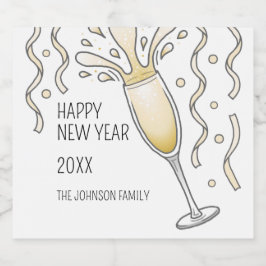 Vidro de Champanhe de Ano Novo