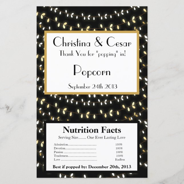 Vidro de pipoca de micro-ondas brilhando luzes de  (Frente)