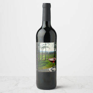 Vidro de vinho e rótulo de vinho Design