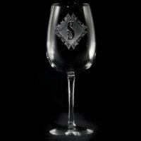 Vidro De Vinho Monograma De Diamante Decorativo