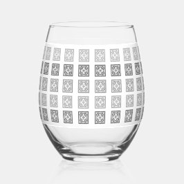 Vidro decorativo preto e branco