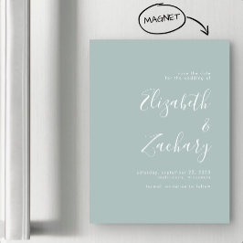 Vidro do Mar de Script Moderno Verde Salvar a Data