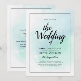 Vidro do Mar LeahG Turquesa Convite de casamento A