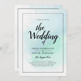 Vidro do Mar LeahG Turquesa Convite de casamento A