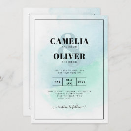 Vidro do Mar LeahG Turquesa Convite de casamento A