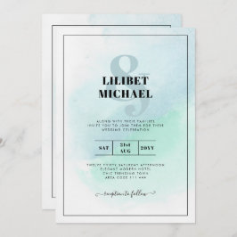 Vidro do Mar LeahG Turquesa Convite de casamento A