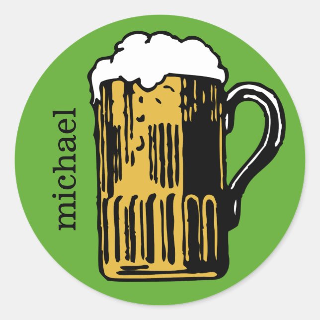 Vidro do nome personalizado da cerveja e adesivos  (Frente)