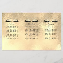 Vidro Dourado Olhos de Compras Lashes DL 3 Folheto