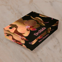 Vidro dramático personalizável com orquídeas coral