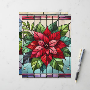Vidro Estido Festivo Poinsettia
