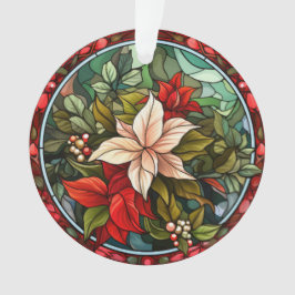 Vidro Estido Poinsettia Ornamento