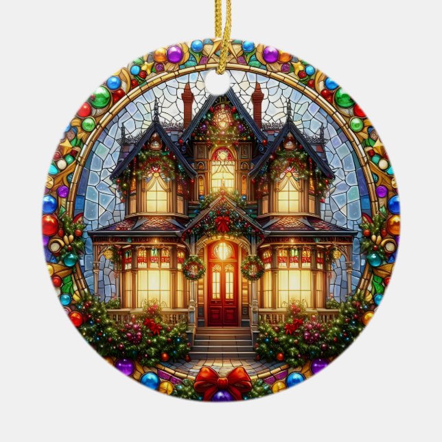 Vidro Estido Vidro Vitoriano Ornamento da Casa Vit (Frente)