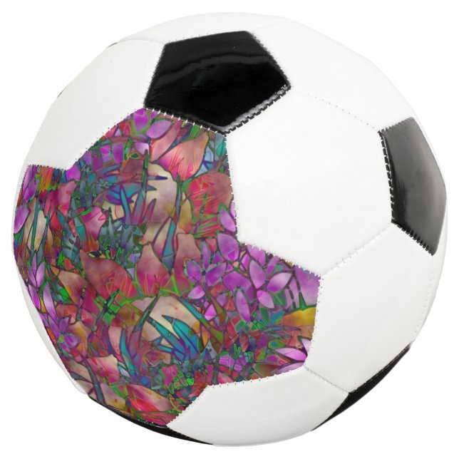 Vidro Floral Abstrato de Bola de Futebol (Três quartos)
