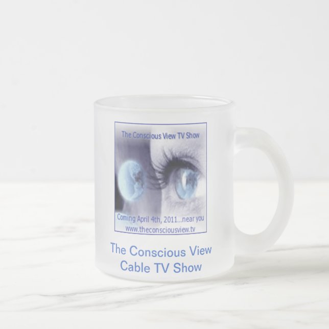 Vidro Jateado A caneca de café consciente do programa televisivo (Direita)
