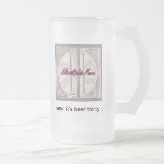Vidro Jateado A caneca de cerveja do fosco do fã elétrico