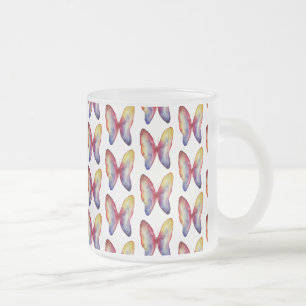 Vidro Jateado borboletas caneca de café