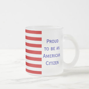 Vidro Jateado Caneca de café americana do fosco da bandeira do