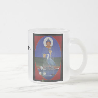 Vidro Jateado Caneca de café azul do centro do budista de zen da