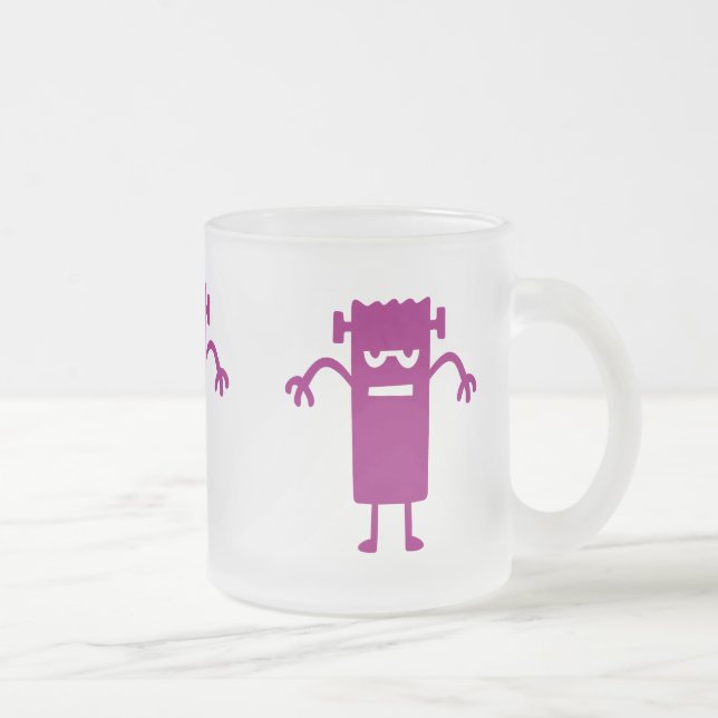Vidro Jateado Caneca de café com arte do monstro de Frankenstein (Direita)