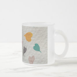 Vidro Jateado Caneca de café com hearts em aquarela