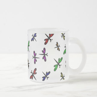 Vidro Jateado Caneca de café das libélulas da dança
