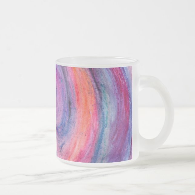 Vidro Jateado Caneca de Café de Arte Abstrata (Direita)