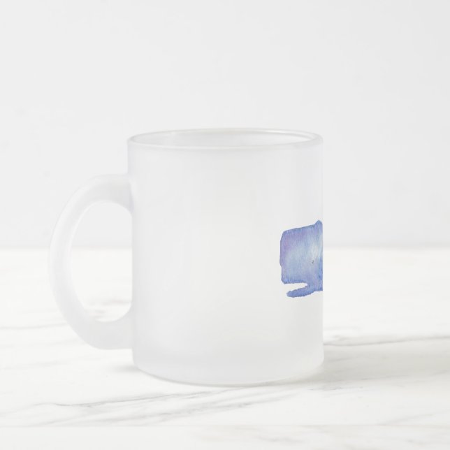 Vidro Jateado Caneca de café de baleia em aquarela (Esquerda)