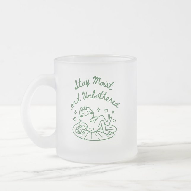 Vidro Jateado Caneca de Café de Rã Engraçada Presente (Esquerda)